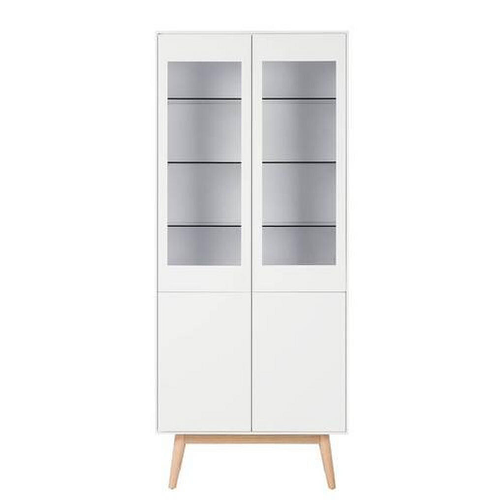 home24 VITRÍNA, dub, přírodní barvy, bílá, barvy dubu, 80/190/40 cm