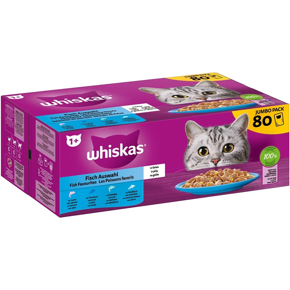 Whiskas Pouch Multipack 1 + ryba v želé 80x85 g