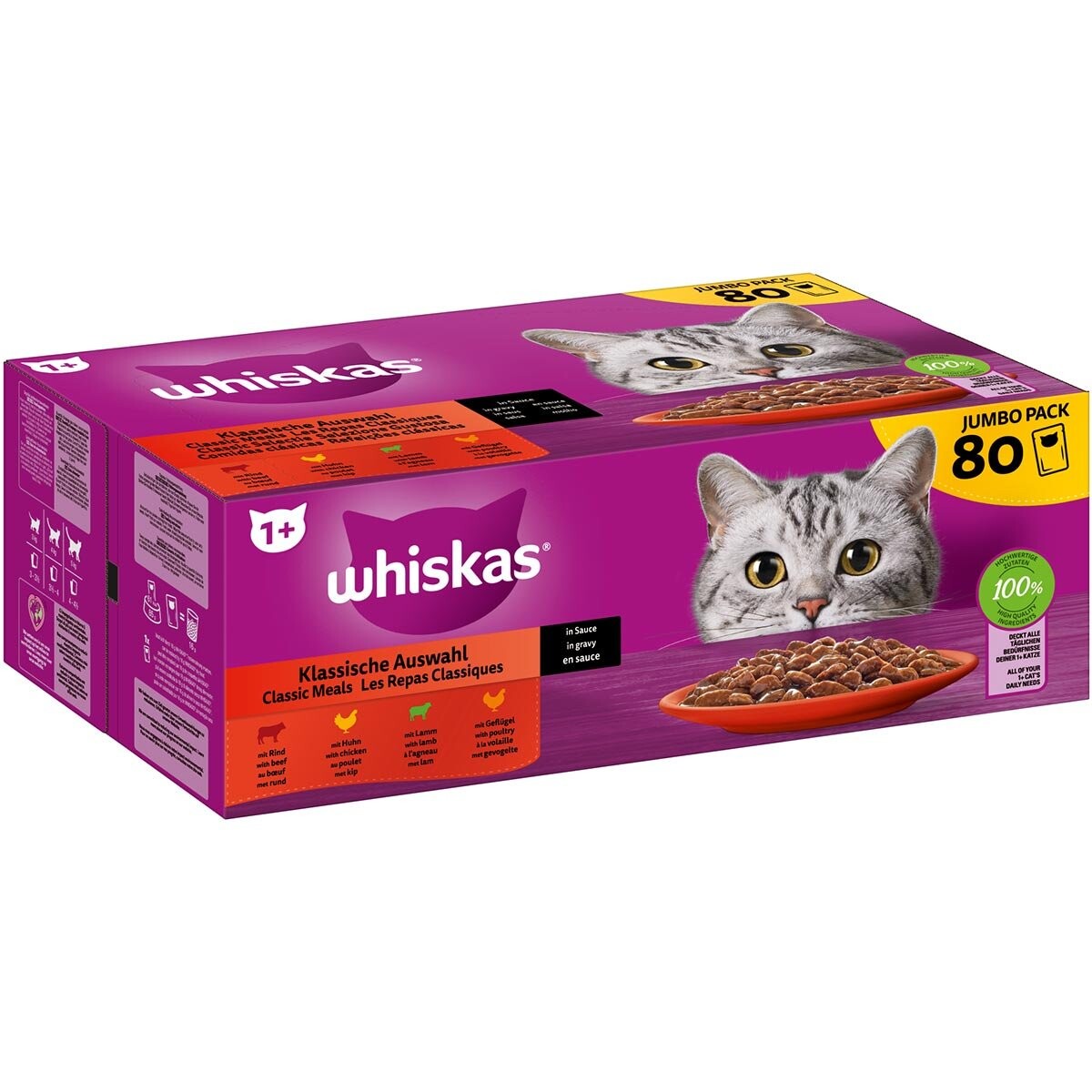 Whiskas Pouch Multipack 1 + Výběr v omáčce 80x85 g