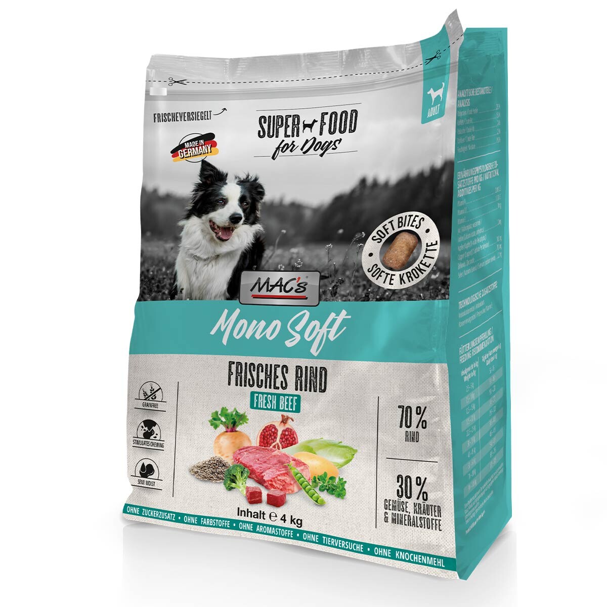 MAC's Dog Mono Soft Čerstvé hovězí 4 kg
