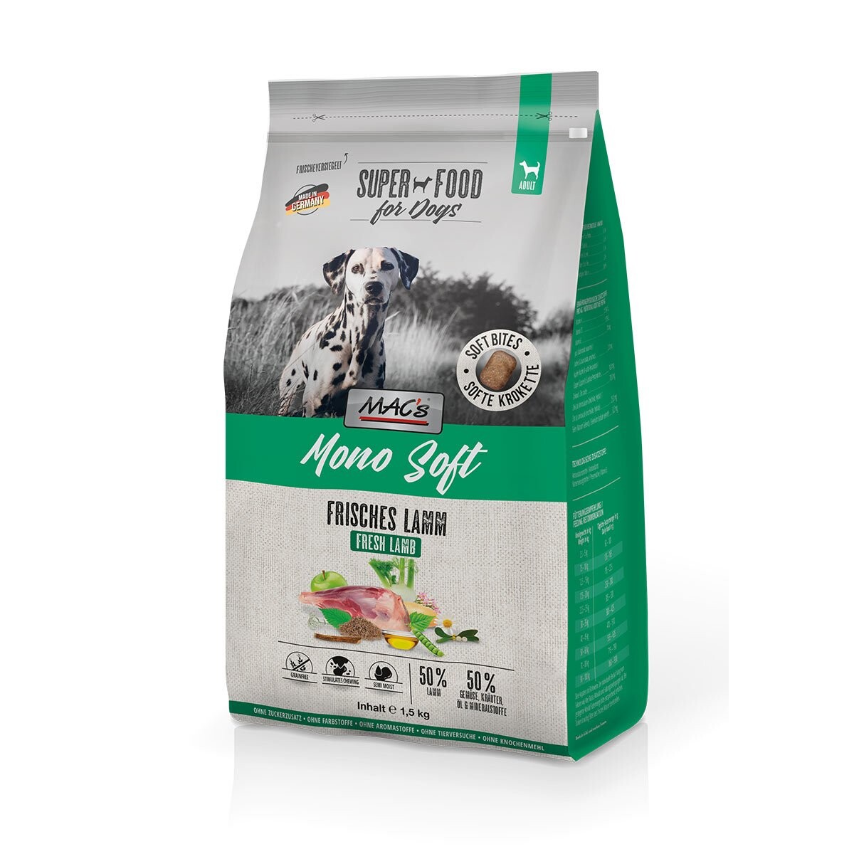 MAC's Dog Mono Soft Čerstvé Jehněčí 1,5 kg