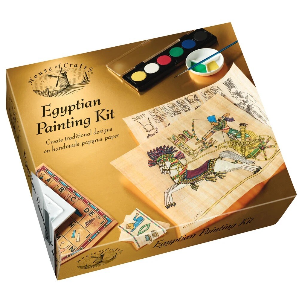 House of Crafts, HC520, Egyptian Painting Kit, sada omalovánek s pomůckami, 11 ks