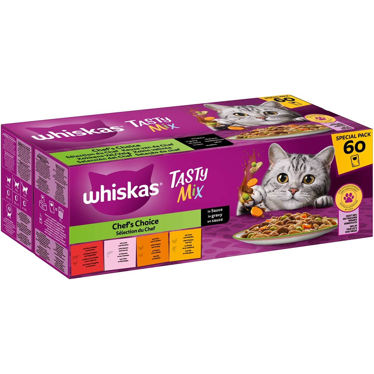 Whiskas TASTY MIX Pouch Multipack v omáčce 60x85 g