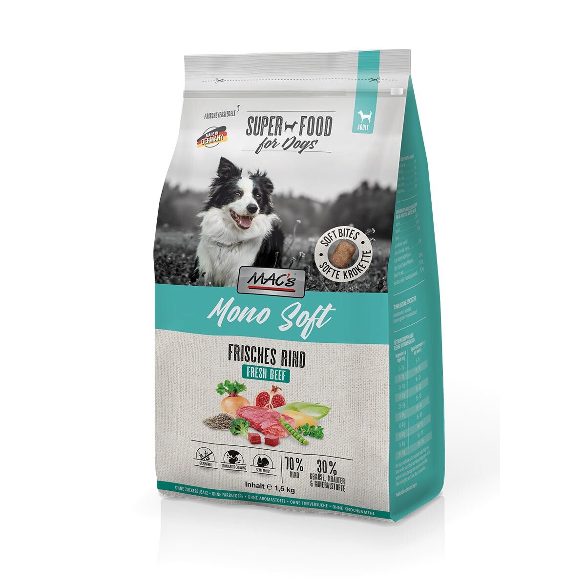 MAC's Dog Mono Soft Čerstvé hovězí 1,5 kg