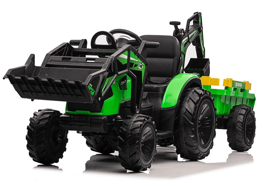 mamido Dětský elektrický traktorbagr s přívěsem SX2068 zelený