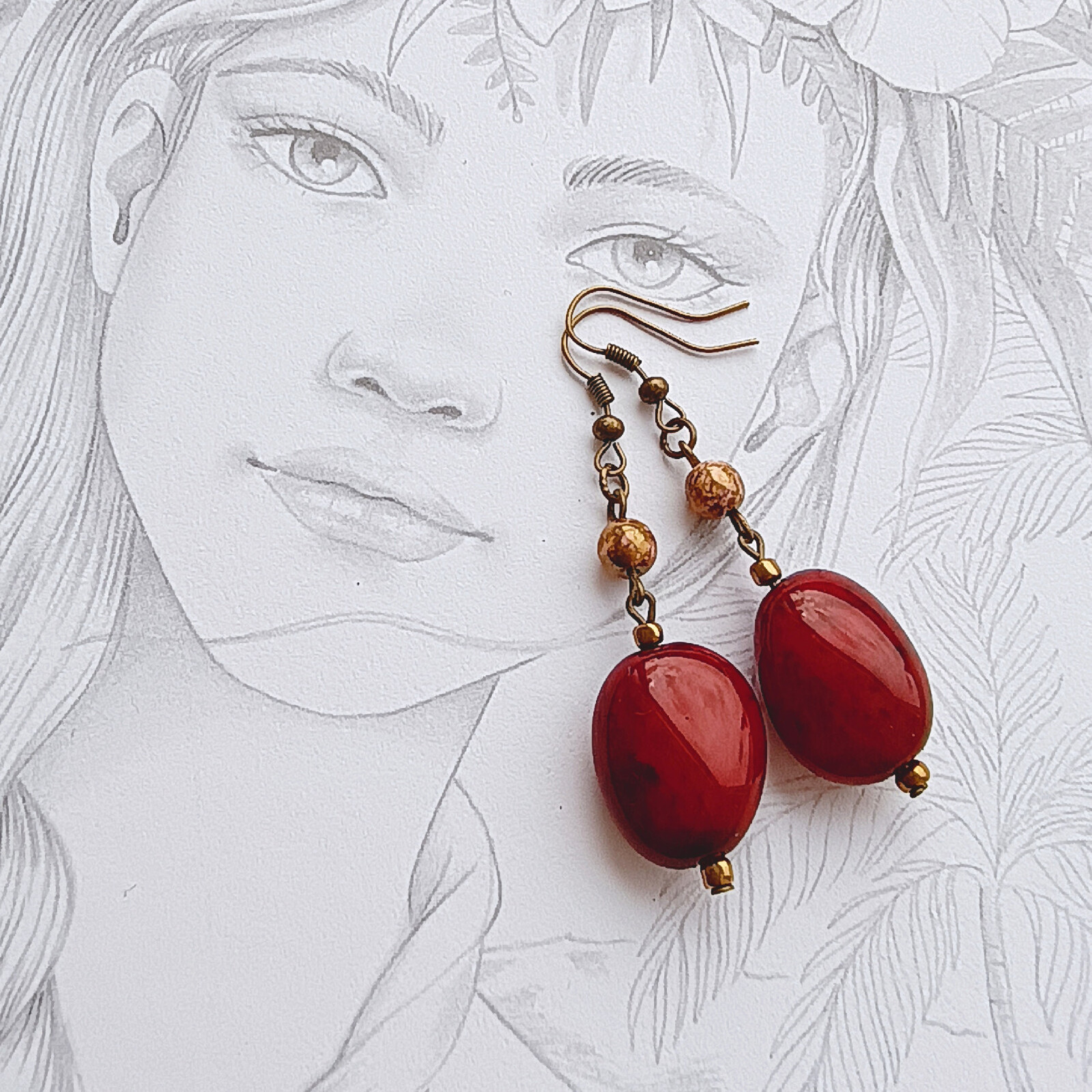 Emada Náušnice, 1006, Kamenné srdce, 1 pár