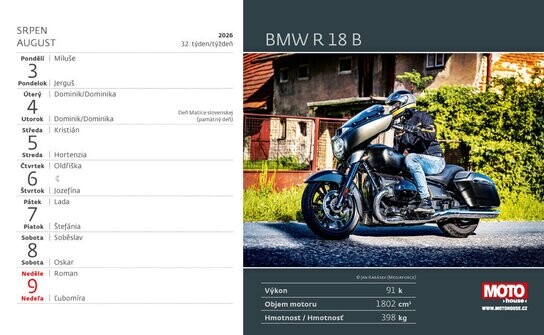 Motorky ČR/SR 2026 - stolní kalendář