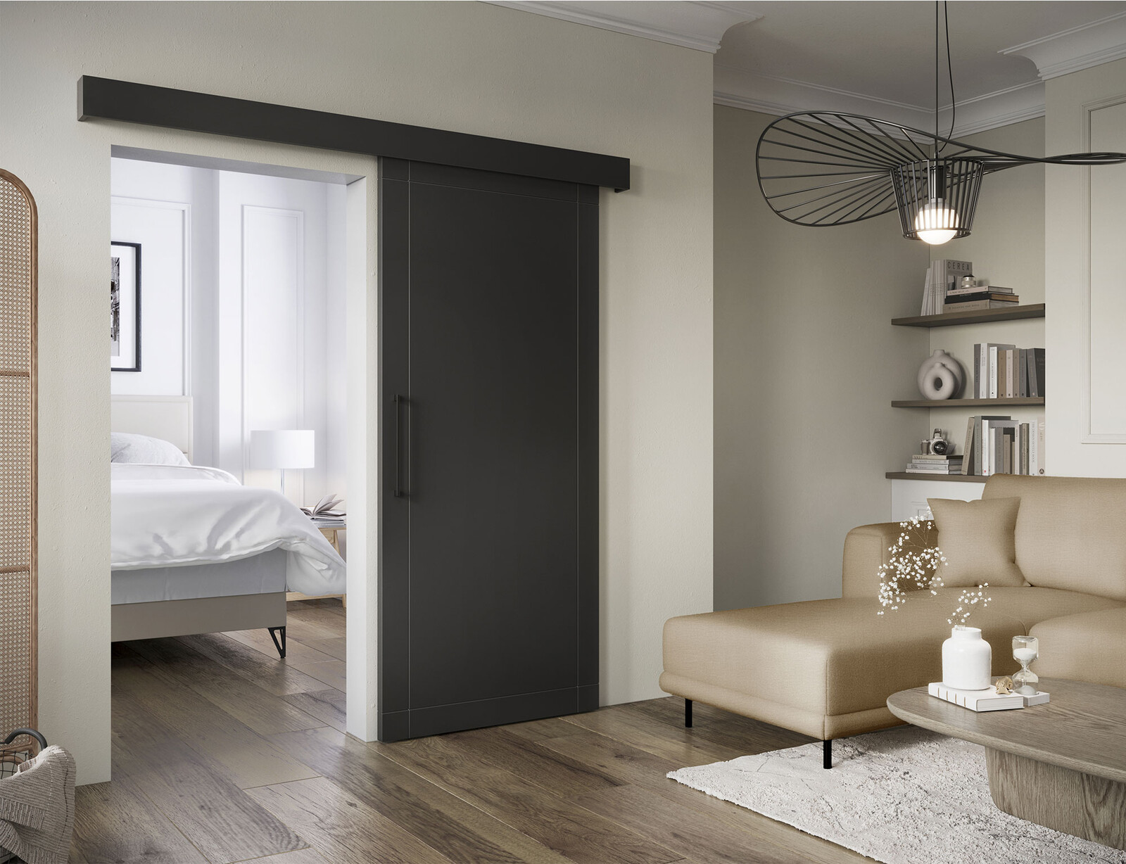 Posuvné dveře Charlise Dveře: Černá, Varianta: Bez tichého dojezdu