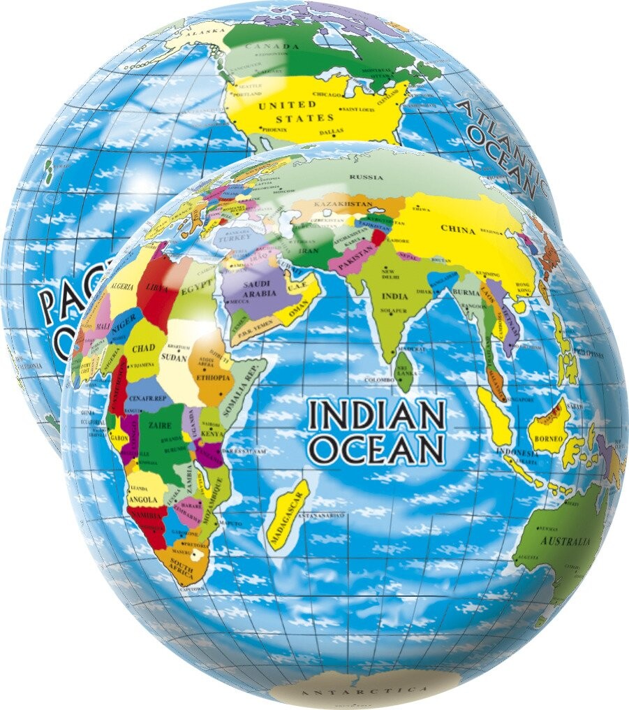 Míč Mapa světa 23 cm - Alltoys Unice