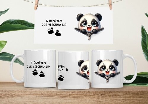 Hrneček čumáček 330ml porcelán Panda