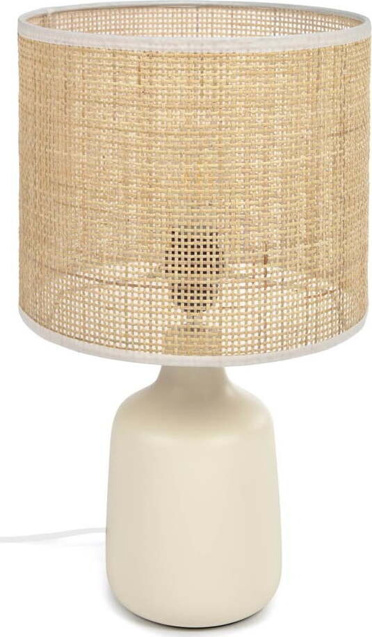 Krémová/v přírodní barvě keramická stolní lampa (výška 46 cm) Erna – Kave Home