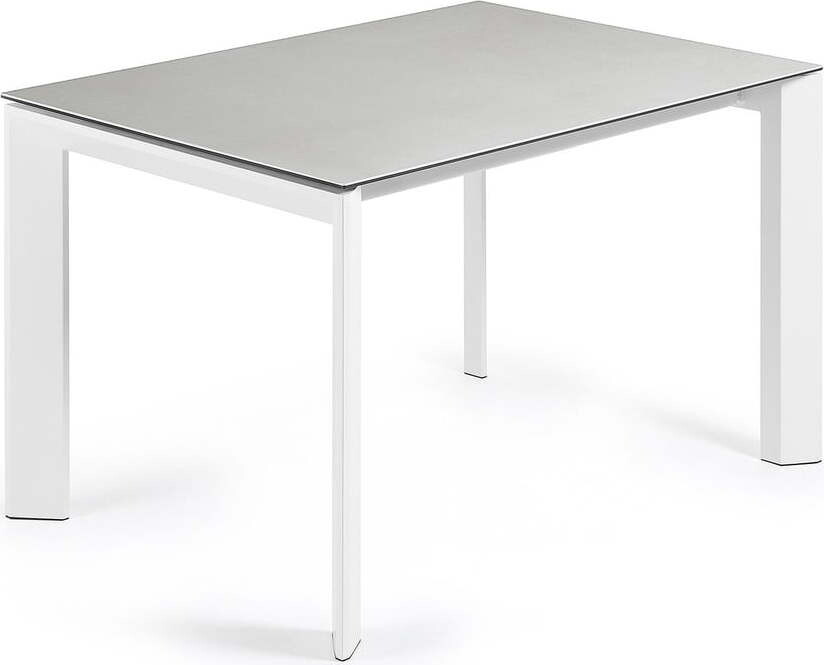 Rozkládací jídelní stůl s přídavnou deskou s keramickou deskou 80x120 cm Axis Hydra Plomo – Kave Home