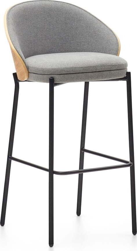 Šedá/v přírodní barvě barová židle (výška sedáku 77 cm) Eamy – Kave Home
