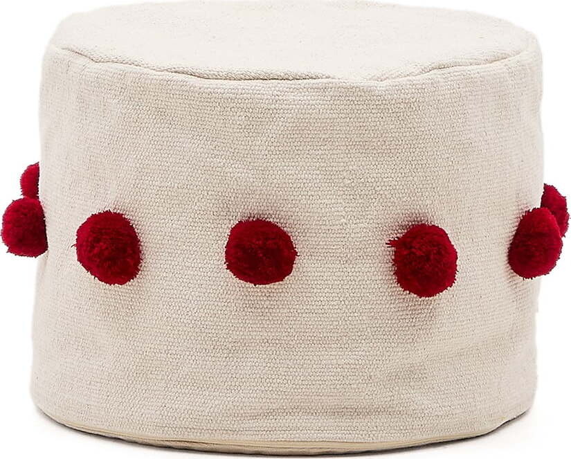 Červený/béžový taburet Manua – Kave Home