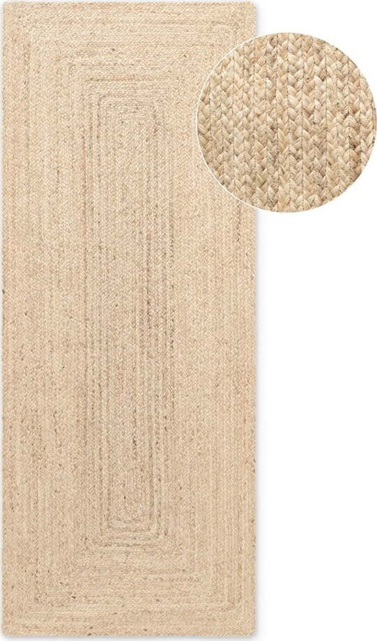 Oboustranný/ručně tkaný jutový běhoun ve světle přírodní barvě 80x200 cm Sharmila Natural White – Hanse Home