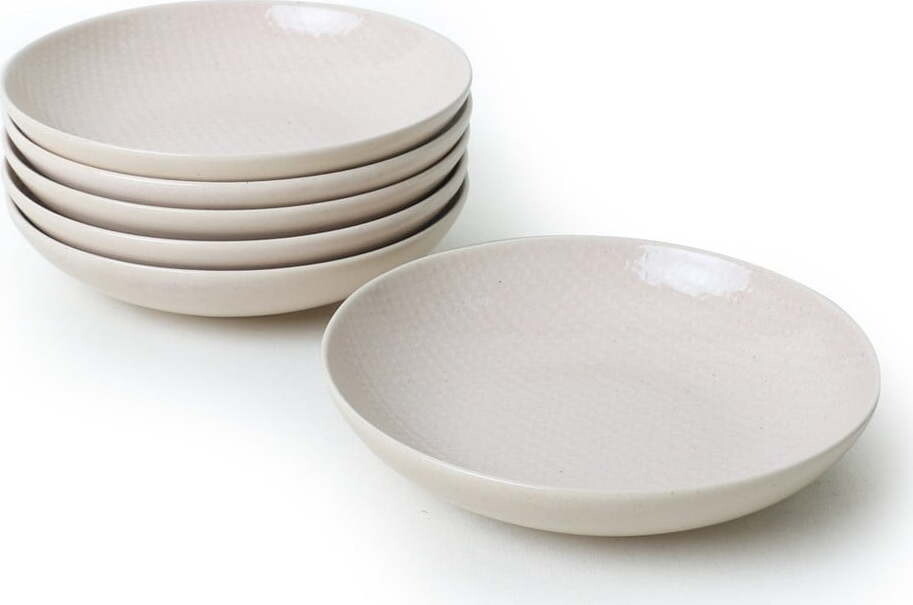 Krémové hluboké talíře z kameniny ø 20 cm v sadě 6 ks – Hermia