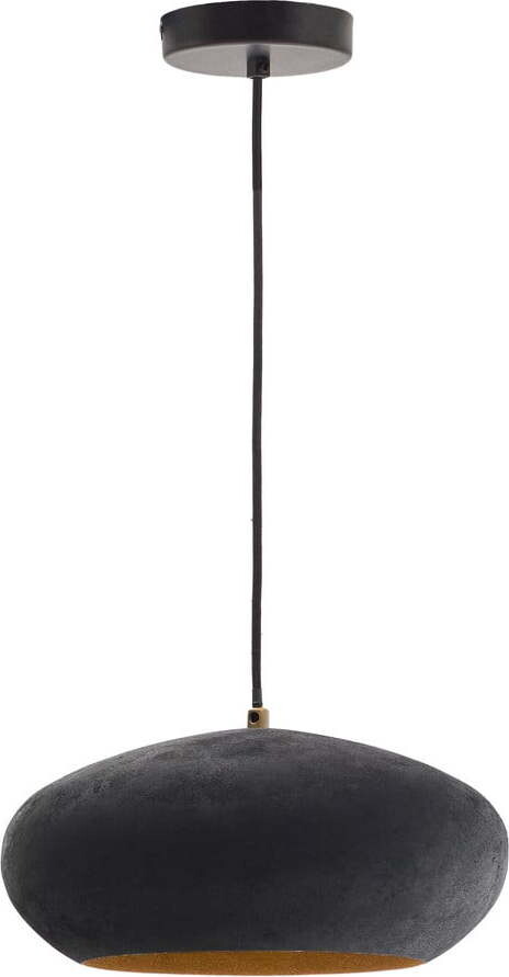 Černé závěsné svítidlo s kovovým stínidlem ø 30 cm Inda – Kave Home