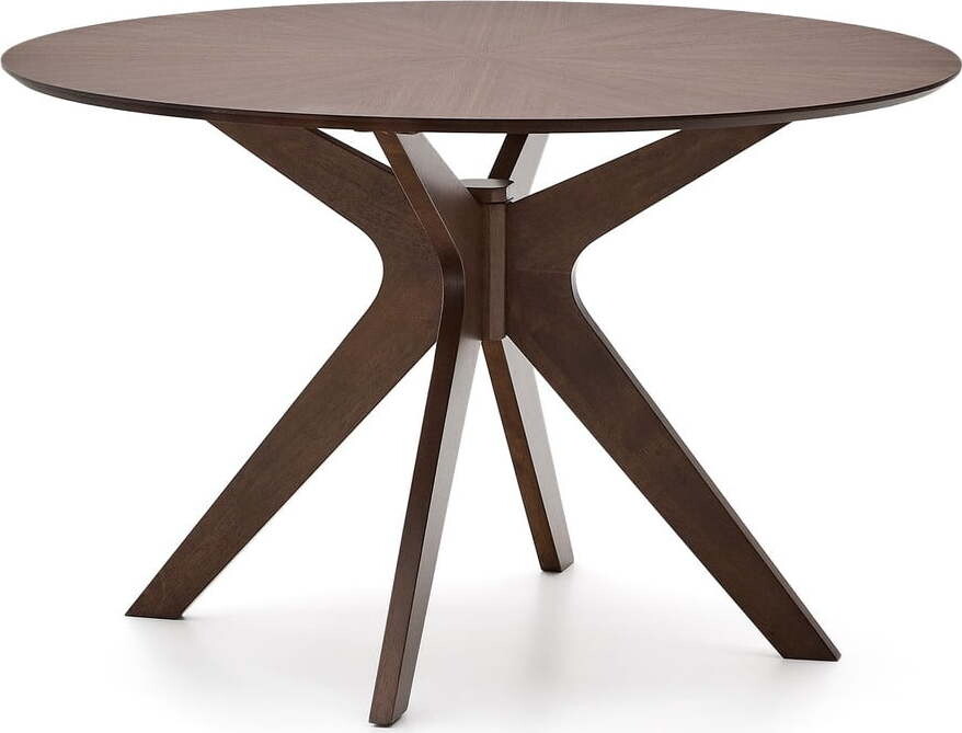 Kulatý jídelní stůl s deskou v dekoru ořechového dřeva ø 120 cm Naanim – Kave Home