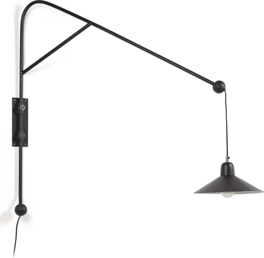 Černé nástěnné svítidlo ø 30 cm Eleazar – Kave Home