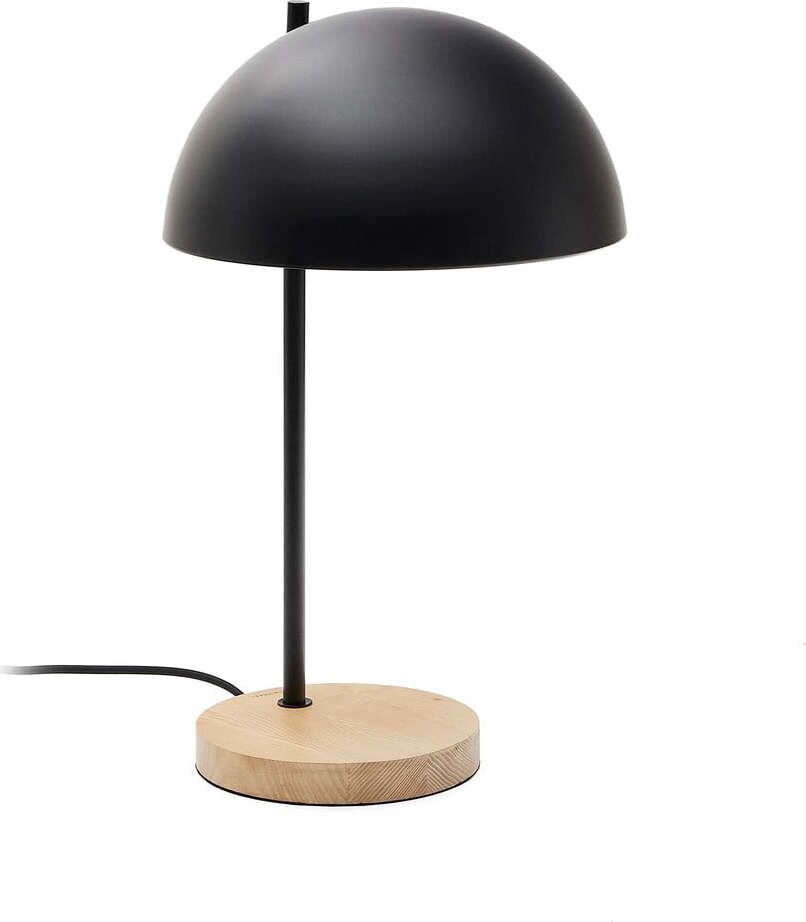 Černá/v přírodní barvě stolní lampa s kovovým stínidlem (výška 48,5 cm) Catlar – Kave Home