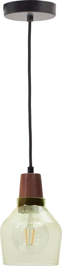 Zelené/v tmavě přírodní barvě závěsné svítidlo se skleněným stínidlem ø 13,5 cm Silex – Kave Home