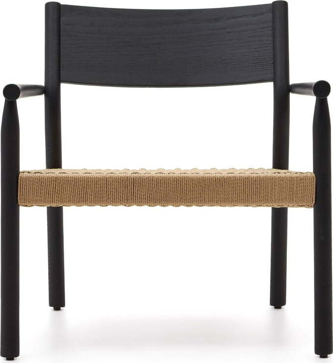 Černé křeslo s výpletem Yalia – Kave Home