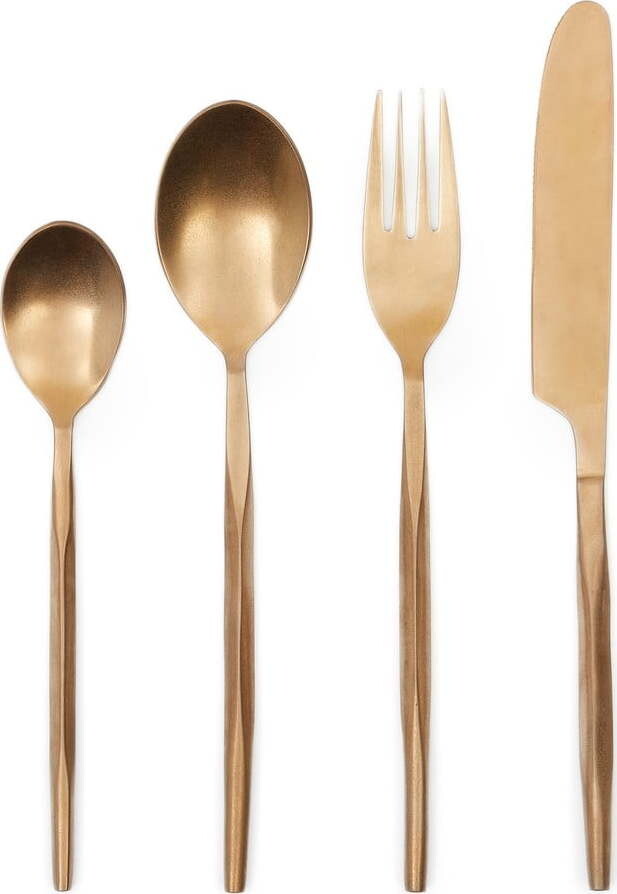 Nerezový příbor 16 ks v měděné barvě Ali – Kave Home
