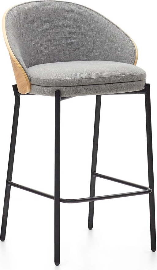 Šedá/v přírodní barvě barová židle (výška sedáku 65 cm) Eamy – Kave Home