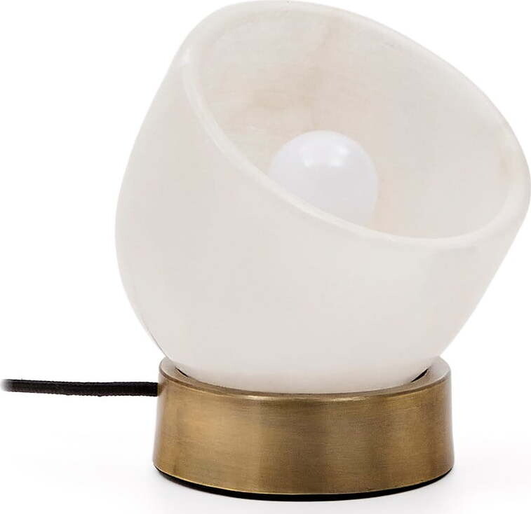 Krémová/v mosazné barvě stolní lampa (výška 17 cm) Shenli – Kave Home