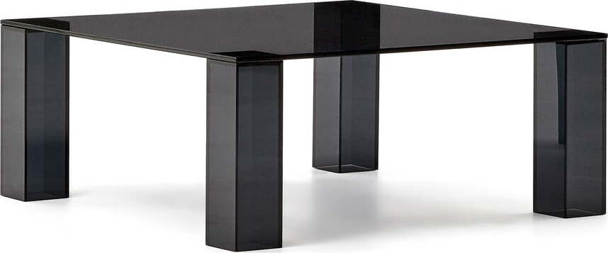 Tmavě šedý skleněný konferenční stolek 85x85 cm Adularia – Kave Home