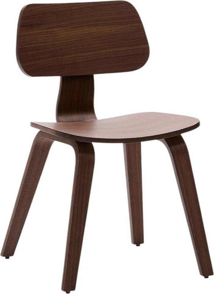 Tmavě hnědá jídelní židle v dekoru ořechu Gena – Kave Home