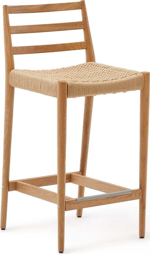Barová židle z dubového dřeva v přírodní barvě (výška sedáku 70 cm) Analy – Kave Home