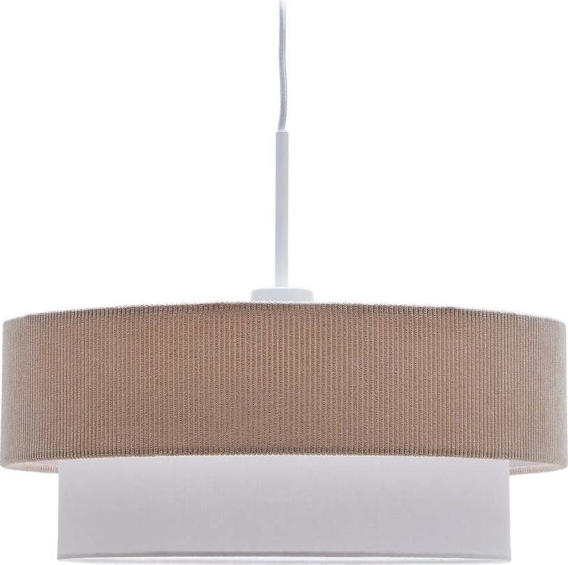 Bílé/béžové závěsné svítidlo s textilním stínidlem ø 40 cm Bianella – Kave Home