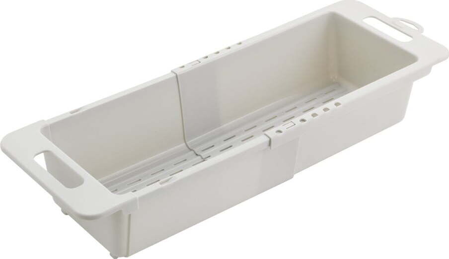 Šedý nastavitelný plastový teleskopický odkapávač do dřezu 52x18 cm – Metaltex