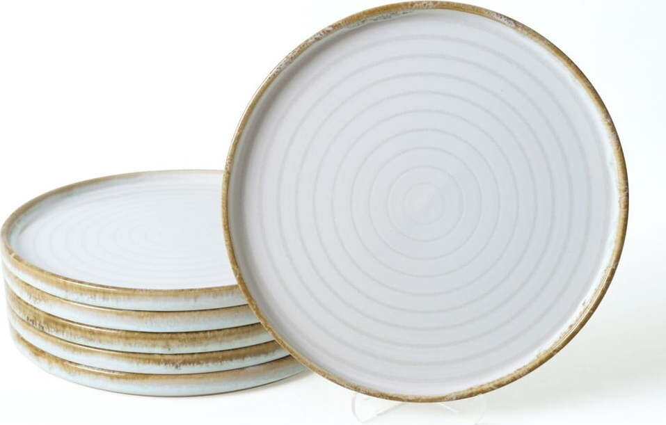 Bílé talíře z kameniny ø 27 cm v sadě 6 ks – Hermia