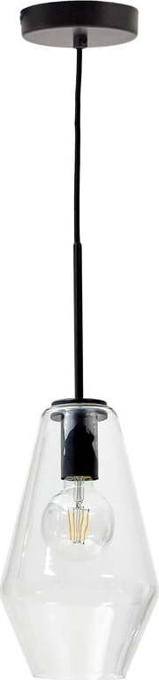Černé závěsné svítidlo se skleněným stínidlem ø 17 cm Mao – Kave Home