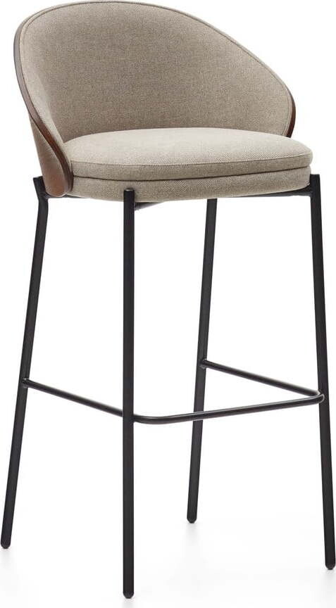 Hnědá/béžová barová židle (výška sedáku 77 cm) Eamy – Kave Home
