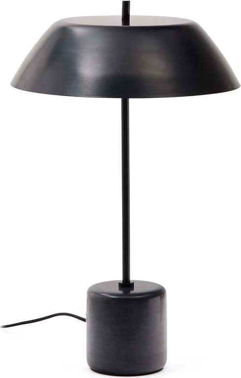 Černá mramorová stolní lampa s kovovým stínidlem (výška 58 cm) Sayra – Kave Home