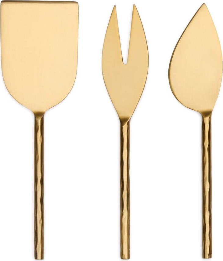 Nože v sadě 3 ks na sýr z nerezové oceli Blisk – Kave Home