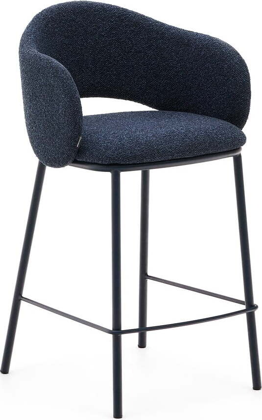 Tmavě modrá barová židle (výška sedáku 65 cm) Maina – Kave Home