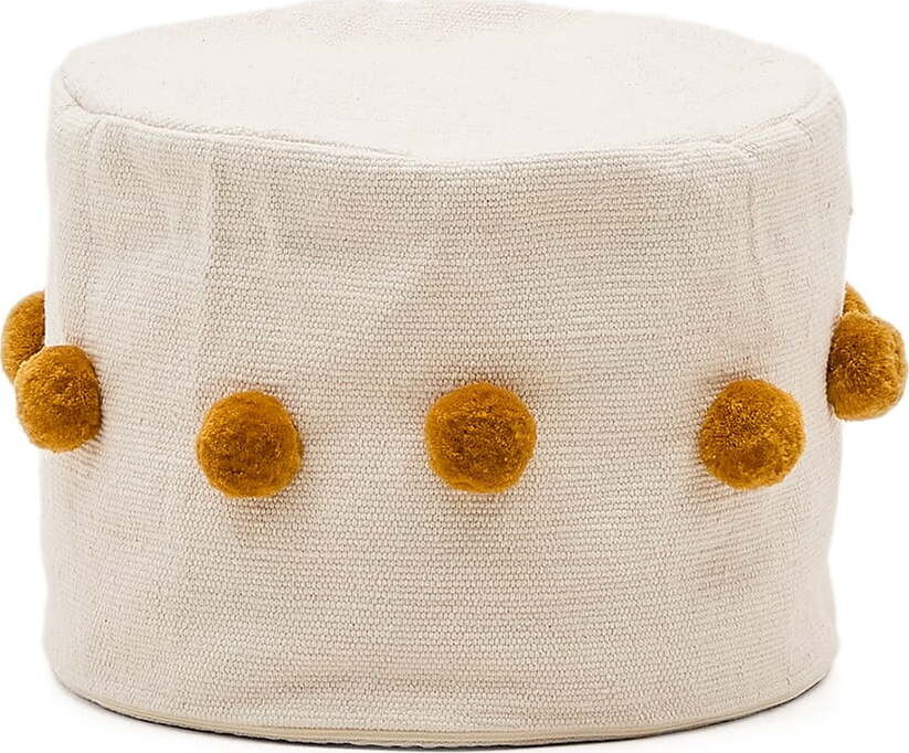 Taburet v hořčicové barvě/béžový Manua – Kave Home