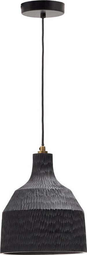 Černé závěsné svítidlo s dřevěným stínidlem ø 21 cm Amire – Kave Home