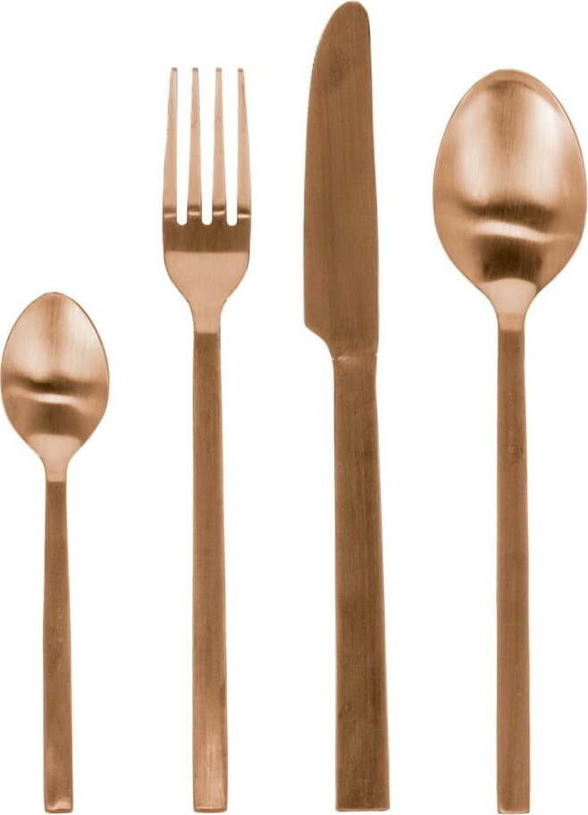 Nerezový příbor 16 ks v měděné barvě Kelda – Kave Home
