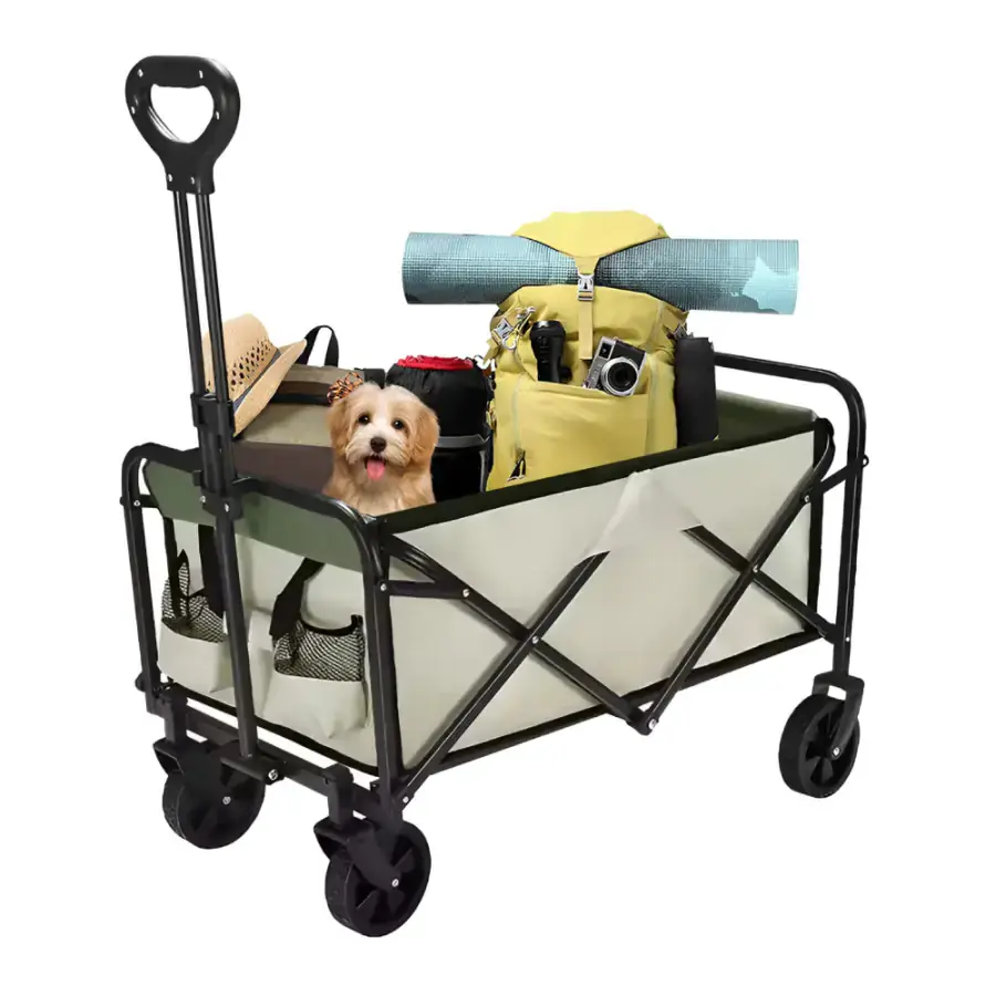 Tempo Kondela Zahradní skládací vozík KARIL, béžová