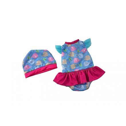 PLEJO Oblečení pro panenku 40 - 43 cm, body s čepičkou modré