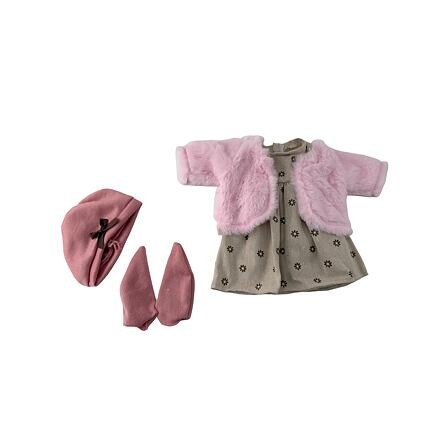 PLEJO Oblečení pro panenku 40 - 43 cm, šaty, kabátek, čepička