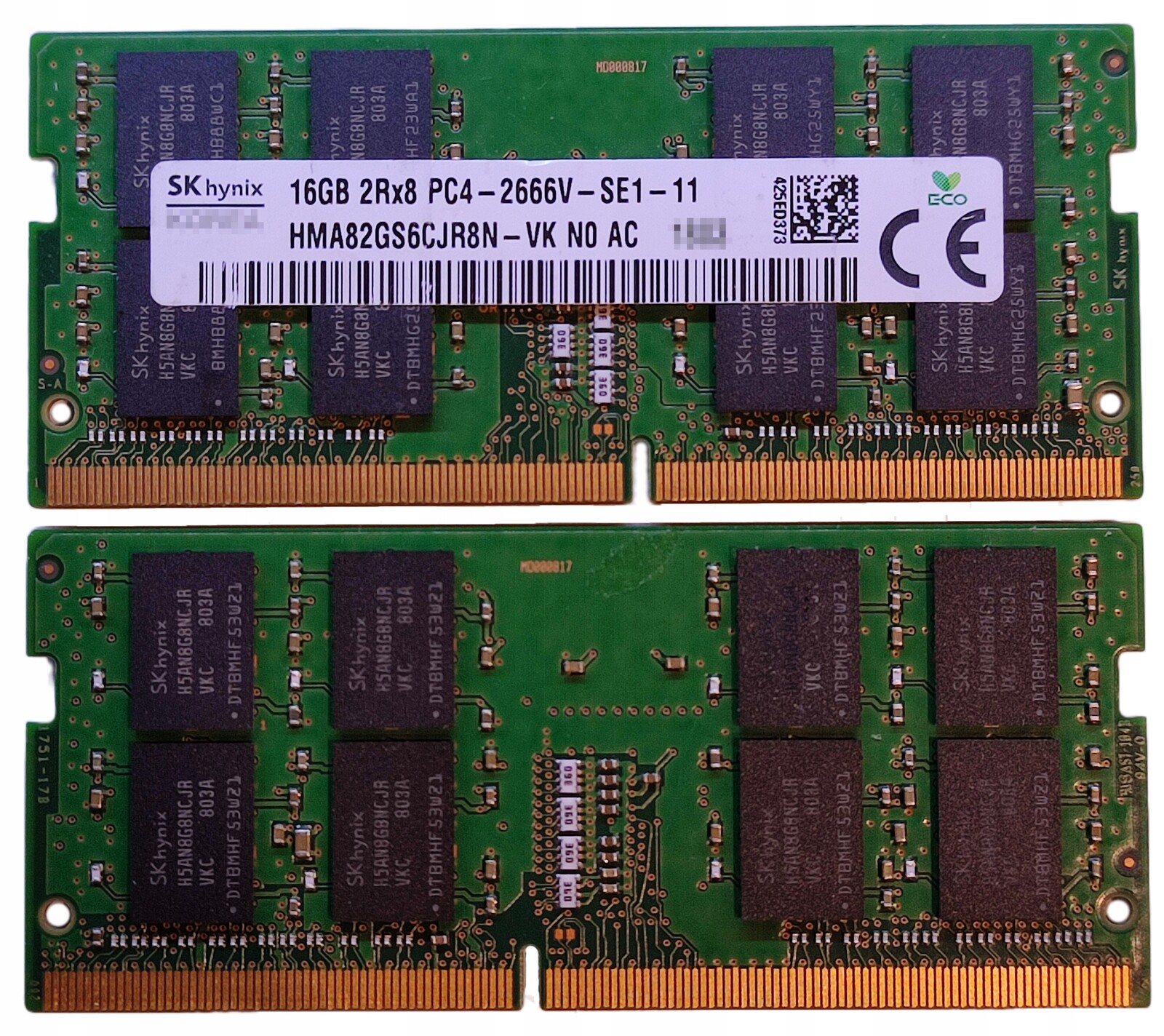 16GB 1*16GB Hynix DDR4 2666MHz 1,2V HMA82GS6CJR8N-VK N