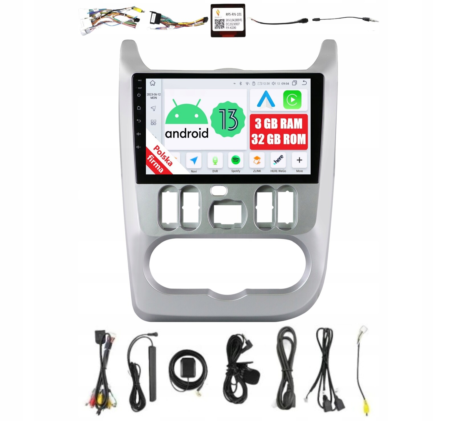 Rádio 2DIN Navigace Android Dacia Logan 1 A Sandero A 3 Gb Carplay Dsp Lte