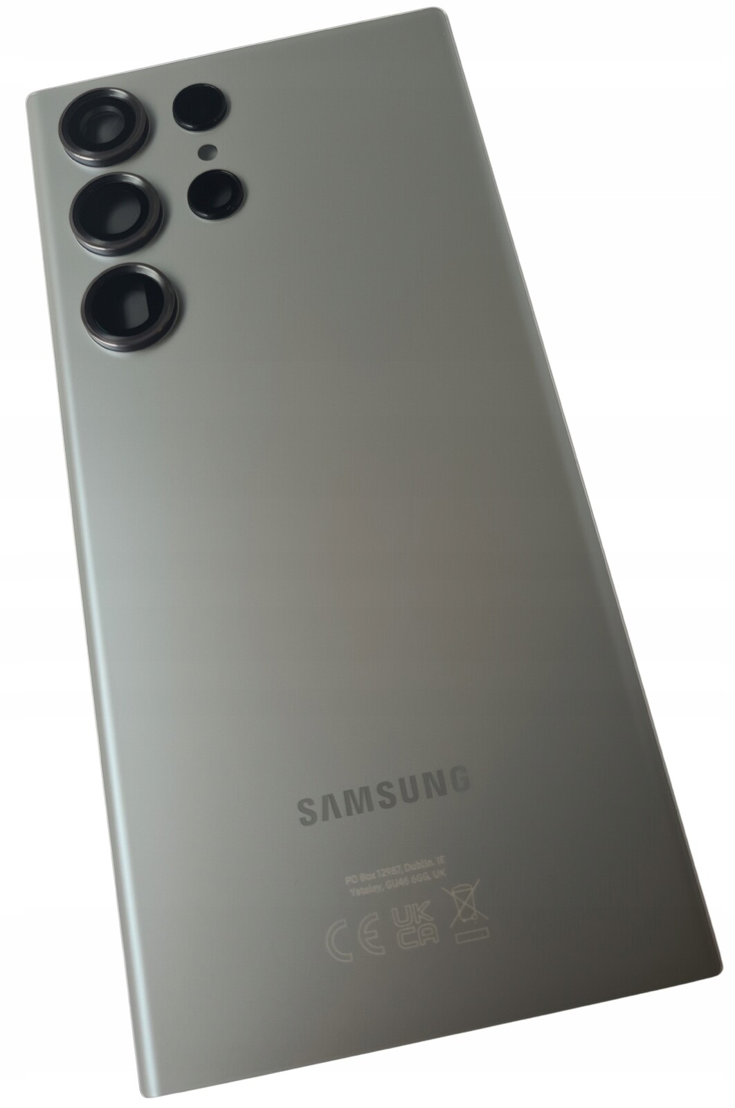 Org Klapka Originální zadní zadní kryt pro Samsung Galaxy S23 Ultra S918, grafitová