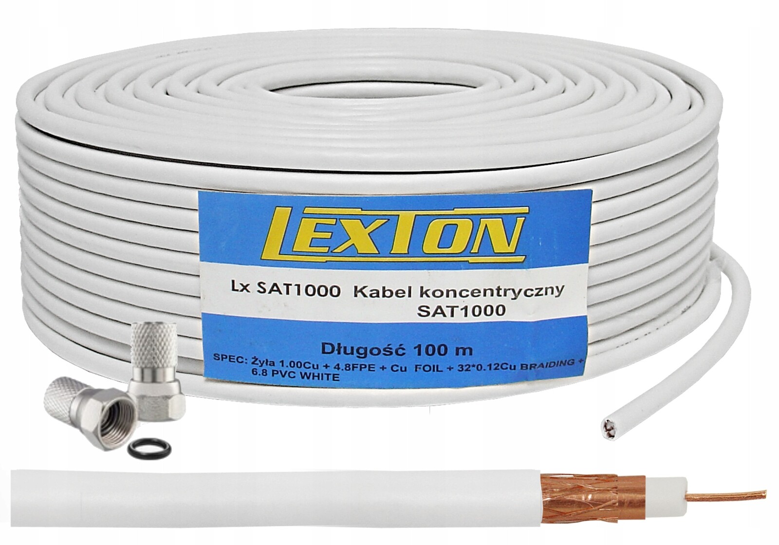 Anténní Koaxiální Kabel Lexton 100% Měď, Opletení A Obrazovka 100 M 4K